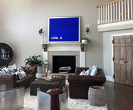 Painting in a home; 3'x4' canvas, 41x53 inches framed